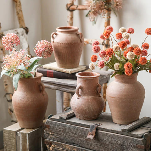Vase Amphore Argile Rouge Vieillie