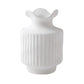 Vase Ancien à Col Dentelé Blanc Moucheté