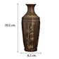 Vase Ancien Chinois Marron Motif Bambou Doré