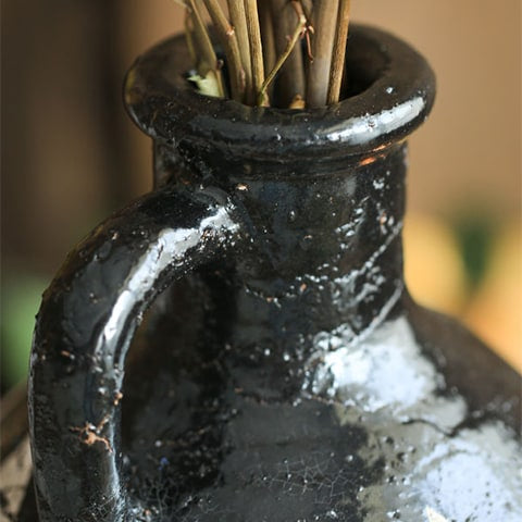 Vase Ancien Cruche Motif Triangles