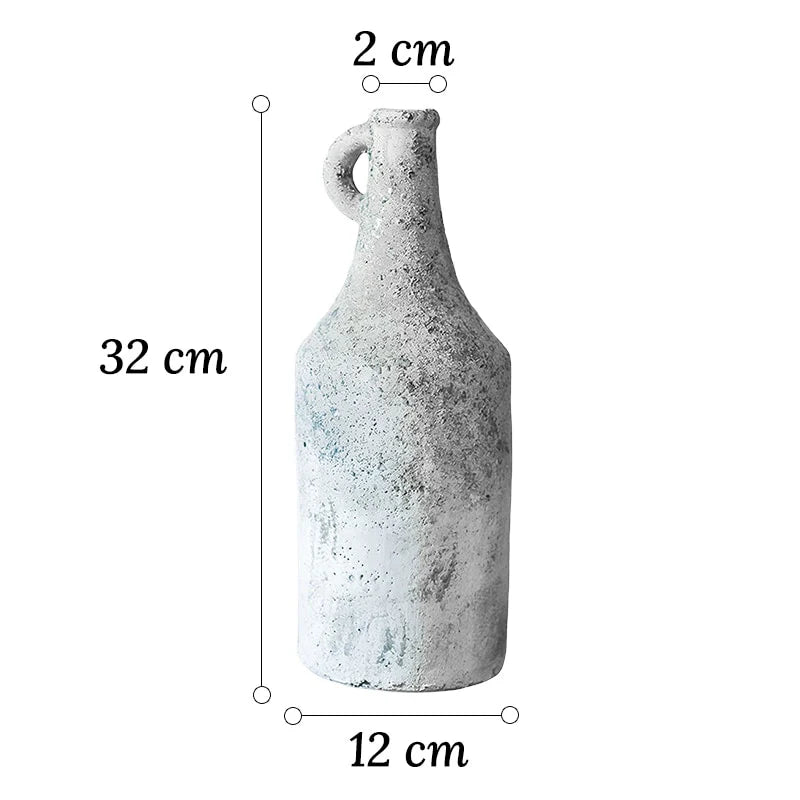 Vase Ancien Forme Bouteille avec Anse