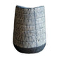 Vase d'Antan Gris Foncé Strié Blanc