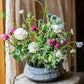 Vase d'Antan Gris Foncé Strié Blanc