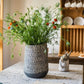 Vase d'Antan Gris Foncé Strié Blanc