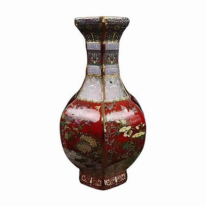Vase Antique Chinois Fleurs et Oiseaux avec Dorure