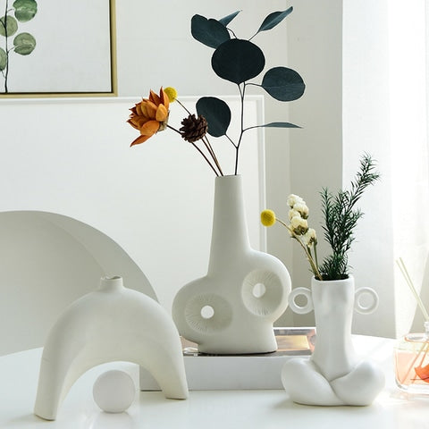 Vase Blanc Art Abstrait