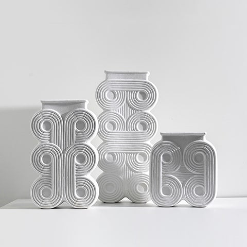 Vase Colonne Art Déco Motif Rond