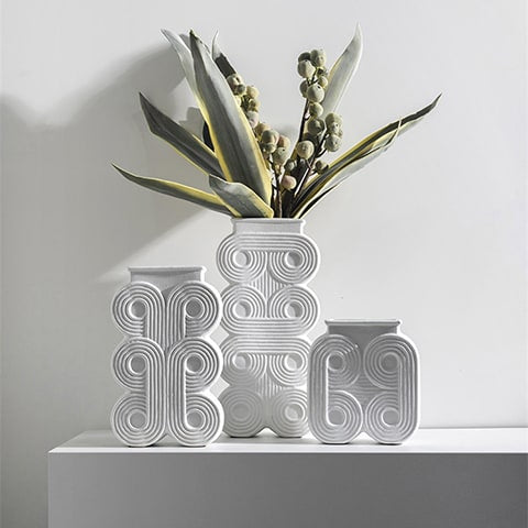 Vase Colonne Art Déco Motif Rond