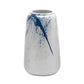 Vase Artistique Blanc et Encre Bleue