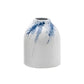 Vase Artistique Blanc et Encre Bleue