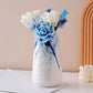 Vase Artistique Blanc et Encre Bleue