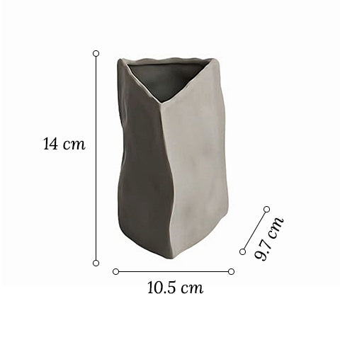 Vase Artistique Difforme Blanc Gris ou Kaki