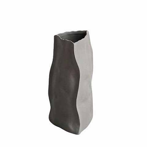 Vase Artistique Difforme Blanc Gris ou Kaki