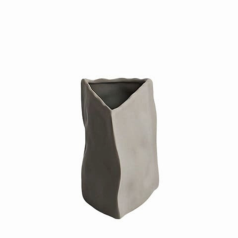 Vase Artistique Difforme Blanc Gris ou Kaki