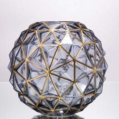 Vase Artistique Géométrique Gravure Étoilée