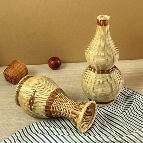 Vase Bambou Artisanal pour Fleurs Séchées