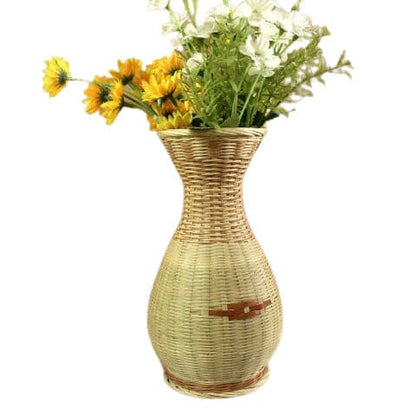 Vase Bambou Artisanal pour Fleurs Séchées