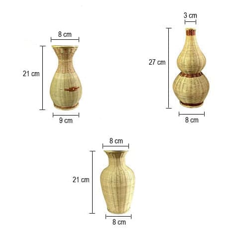 Vase Bambou Artisanal pour Fleurs Séchées