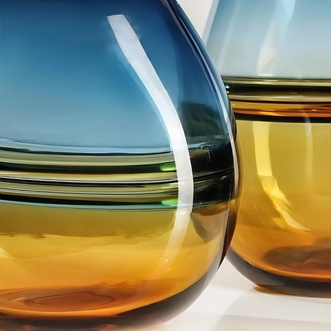 Vase Bicolore Orange et Bleu