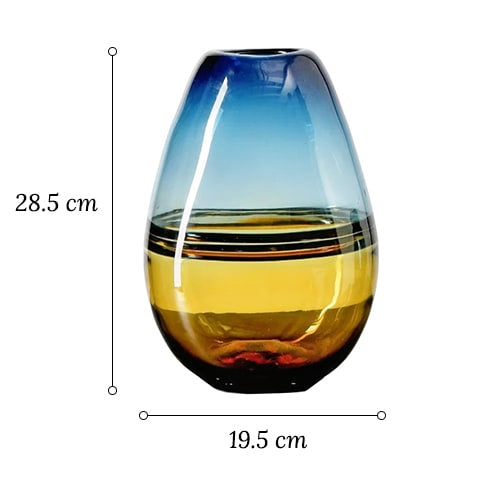 Vase Bicolore Orange et Bleu