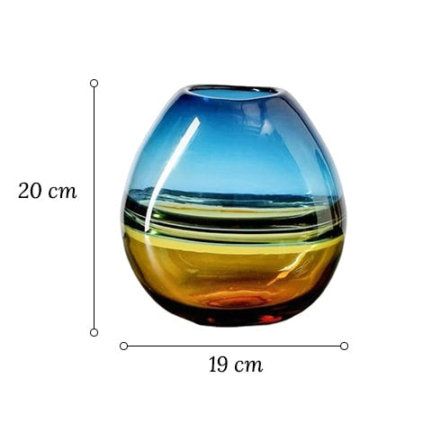Vase Bicolore Orange et Bleu