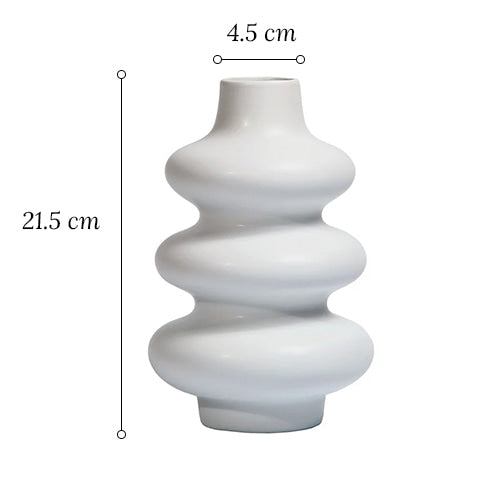Vase Blanc Design Anneaux Superposés