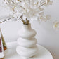 Vase Blanc Design Anneaux Superposés