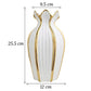 Vase Blanc Design Chaloupé Lignes Dorées