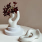 Vase Blanc Design Sculpture Abstraite