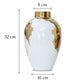 Vase Blanc et Or Motif Feuilles de Houx