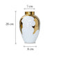 Vase Blanc et Or Motif Feuilles de Houx