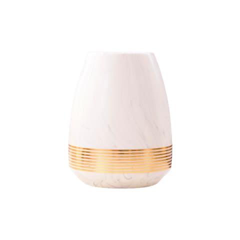 Vase Blanc Marbré Cercles d'Or