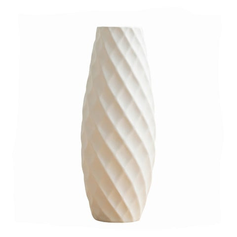 Vase Blanc Minimaliste Trois Motifs