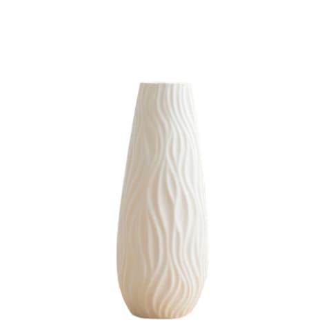 Vase Blanc Minimaliste Trois Motifs