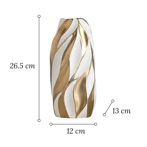 Vase Noir ou Blanc Motif Flammes Dorées