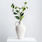 Vase Blanc Moucheté Forme Cruche avec Anse