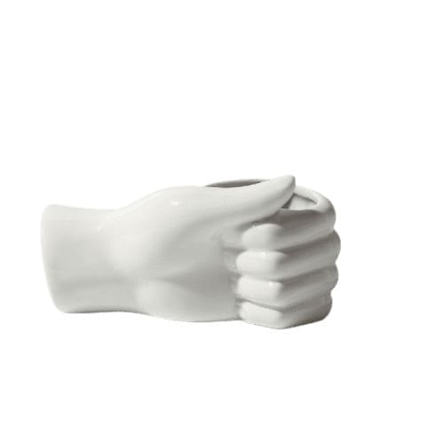 Vase Blanc Main Pousse Levé