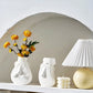 Vase Blanc Visage Monsieur Moustache
