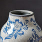 Vase Bleu et Blanc Ancien Motif Fleurs