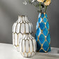 Vase Bleu ou Platine Chic Alvéoles Dorées