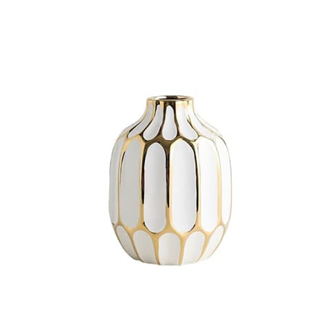 Vase Bleu ou Platine Chic Alvéoles Dorées