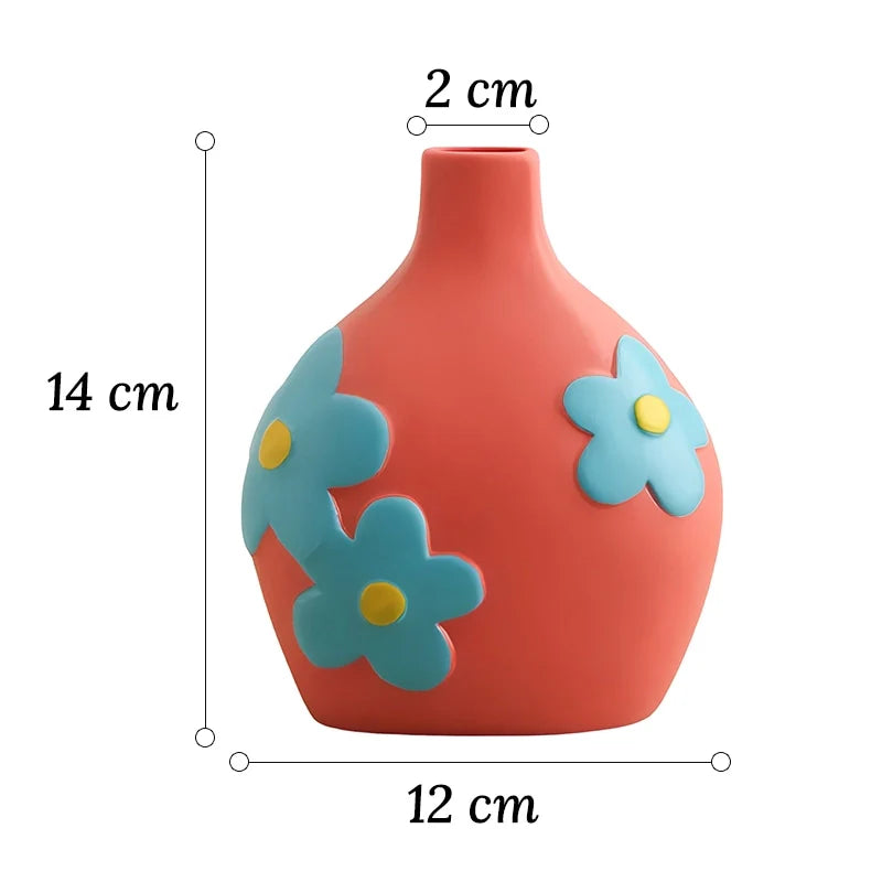 Vase Bohème Peint Motif Fleurs