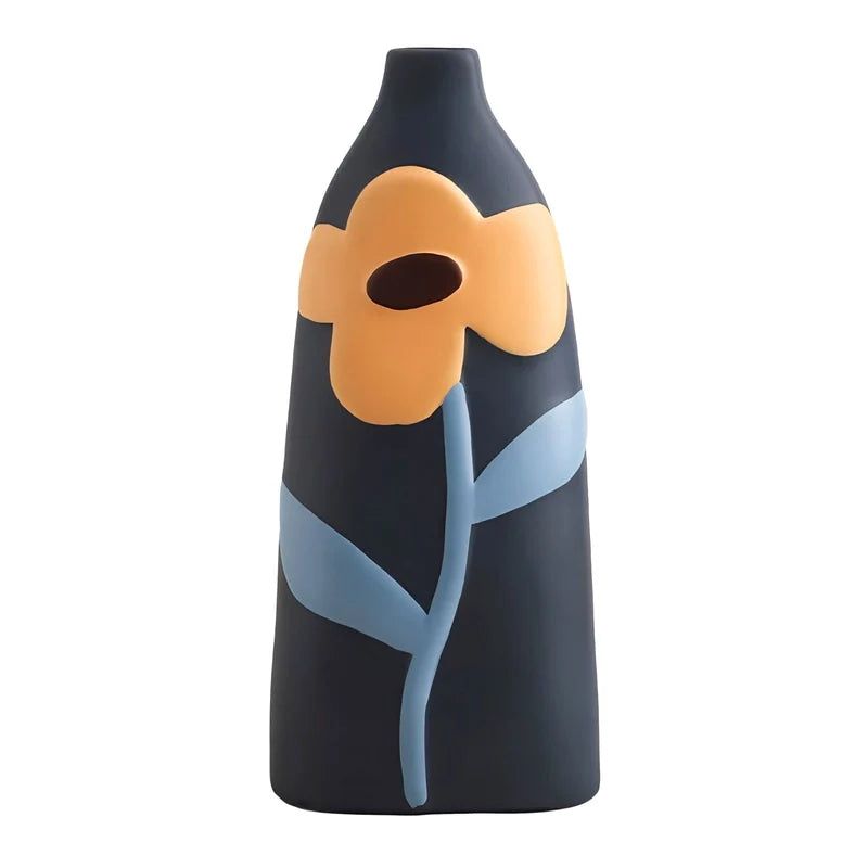 Vase Bohème Peint Motif Fleurs