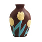 Vase Bohème Peint Motif Fleurs