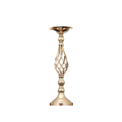 Vase Bougeoir Élégant Torsadé Doré