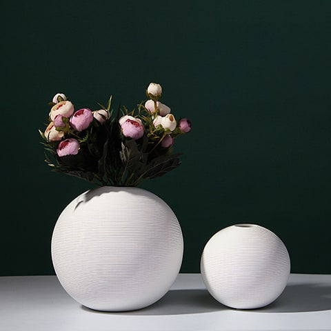Vase Boule Blanc Minimaliste