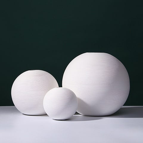 Vase Boule Blanc Minimaliste