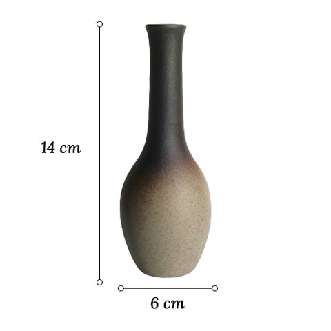 Vase Bouteille en Grès Émaillé Bicolore