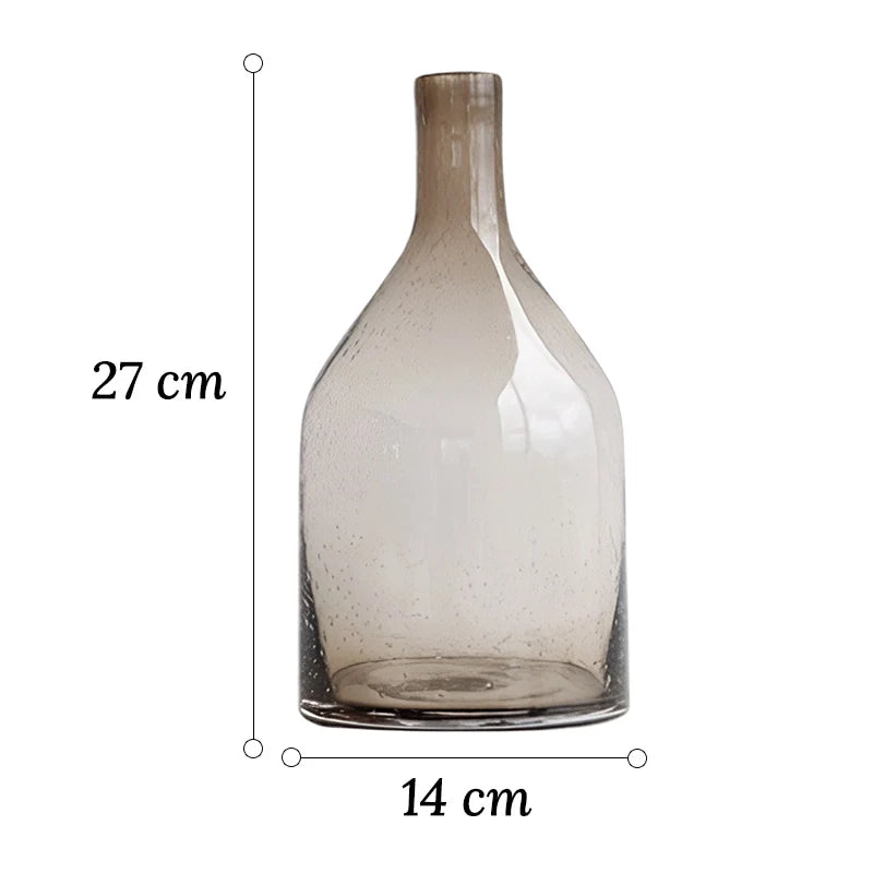 Vase Bouteille Verre Bullé Coloré