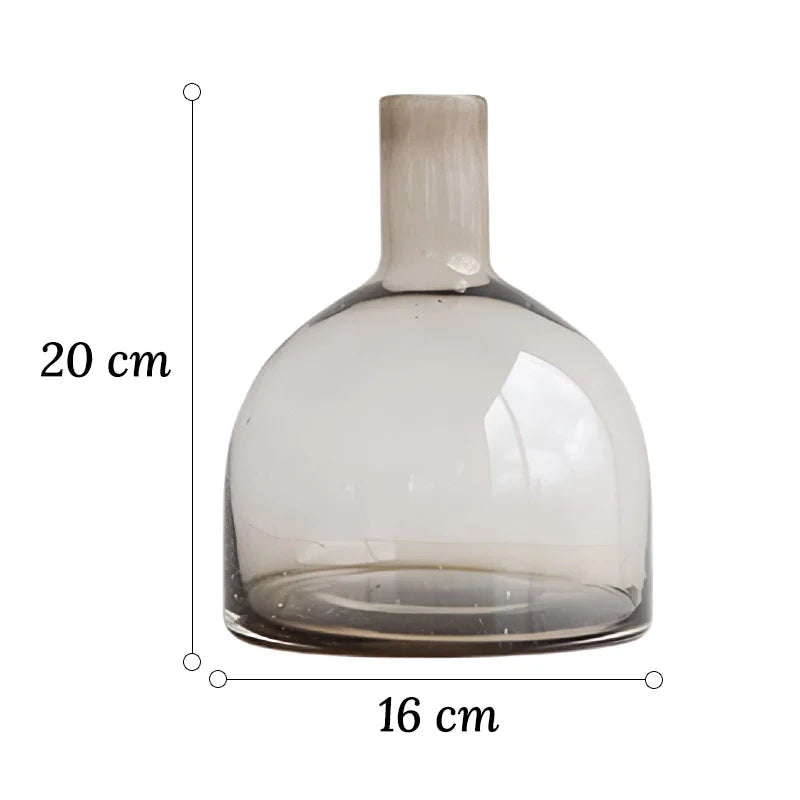 Vase Bouteille Verre Bullé Coloré